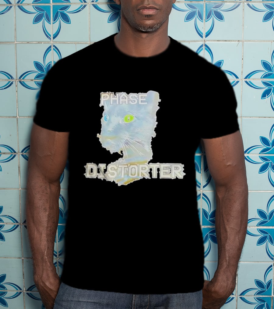 Cat Phase Distorter Optical Effect With Colorful Eyes T-Shirt