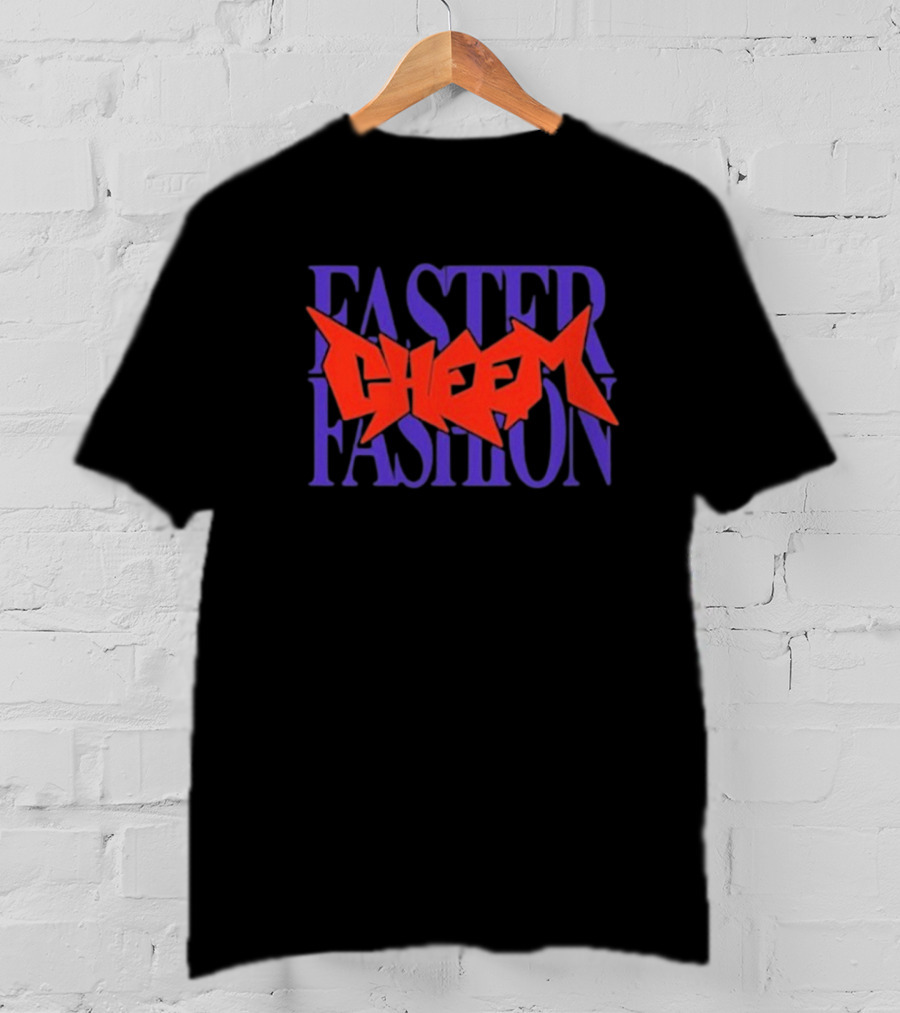 Faster Fashion Cheem Bold Red And Purple Typography T-Shirt