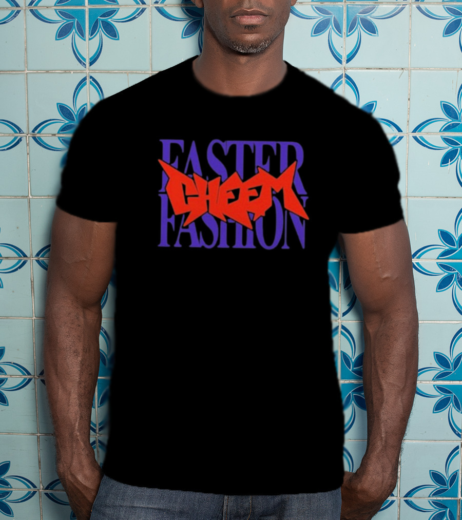 Faster Fashion Cheem Bold Red And Purple Typography T-Shirt