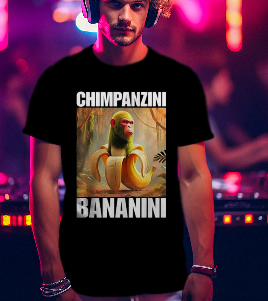 Chimpanzini Bananini Italian Brainrot Jungle Fusion T-Shirt