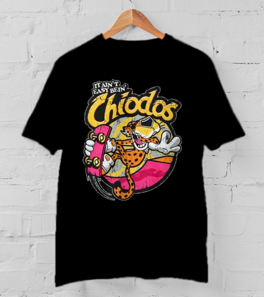 It Ain't Easy Bein' Chiodos Skateboard Cheetah Black T-Shirt