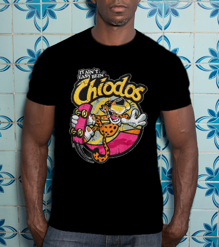 It Ain't Easy Bein' Chiodos Skateboard Cheetah Black T-Shirt