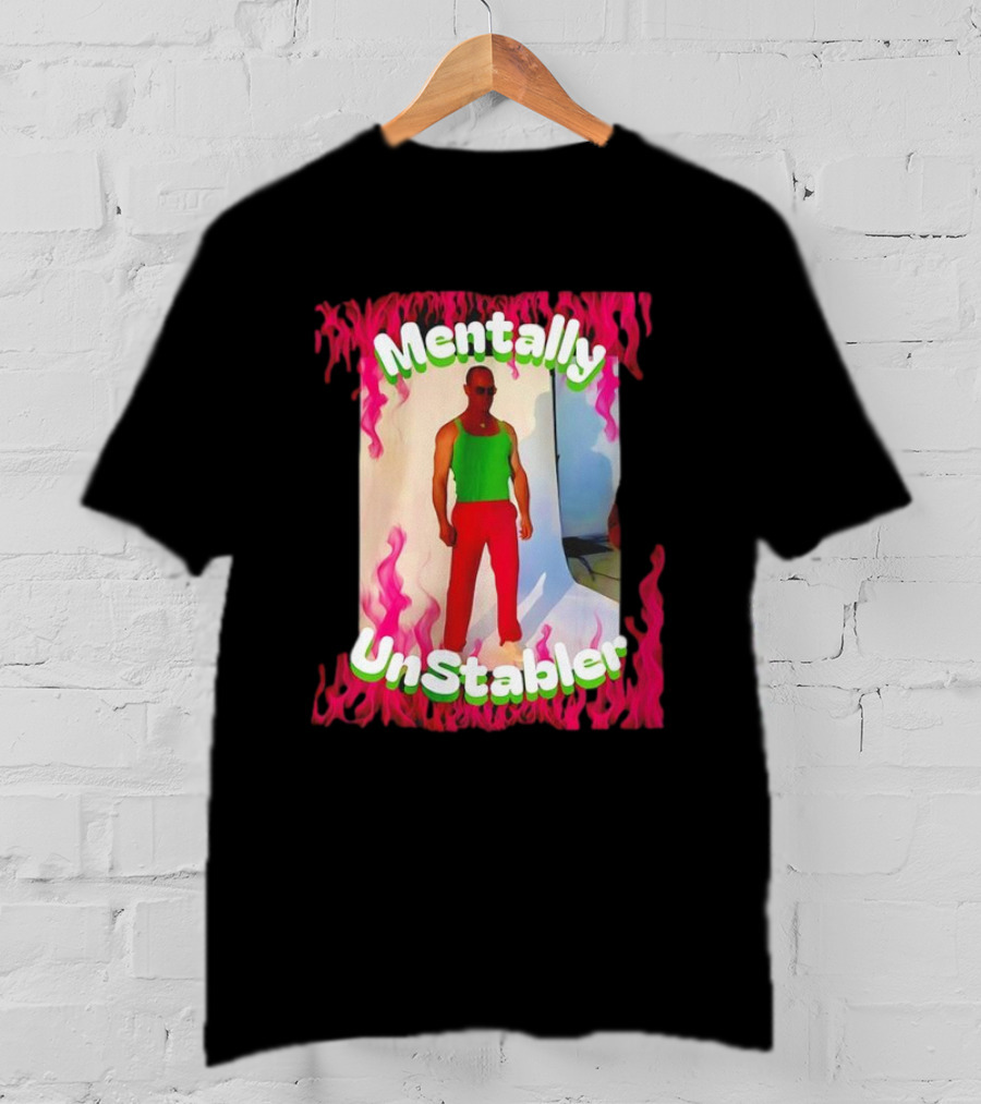 Mentally Unstabler Flaming Outfit Vibrant Red Pants T-Shirt