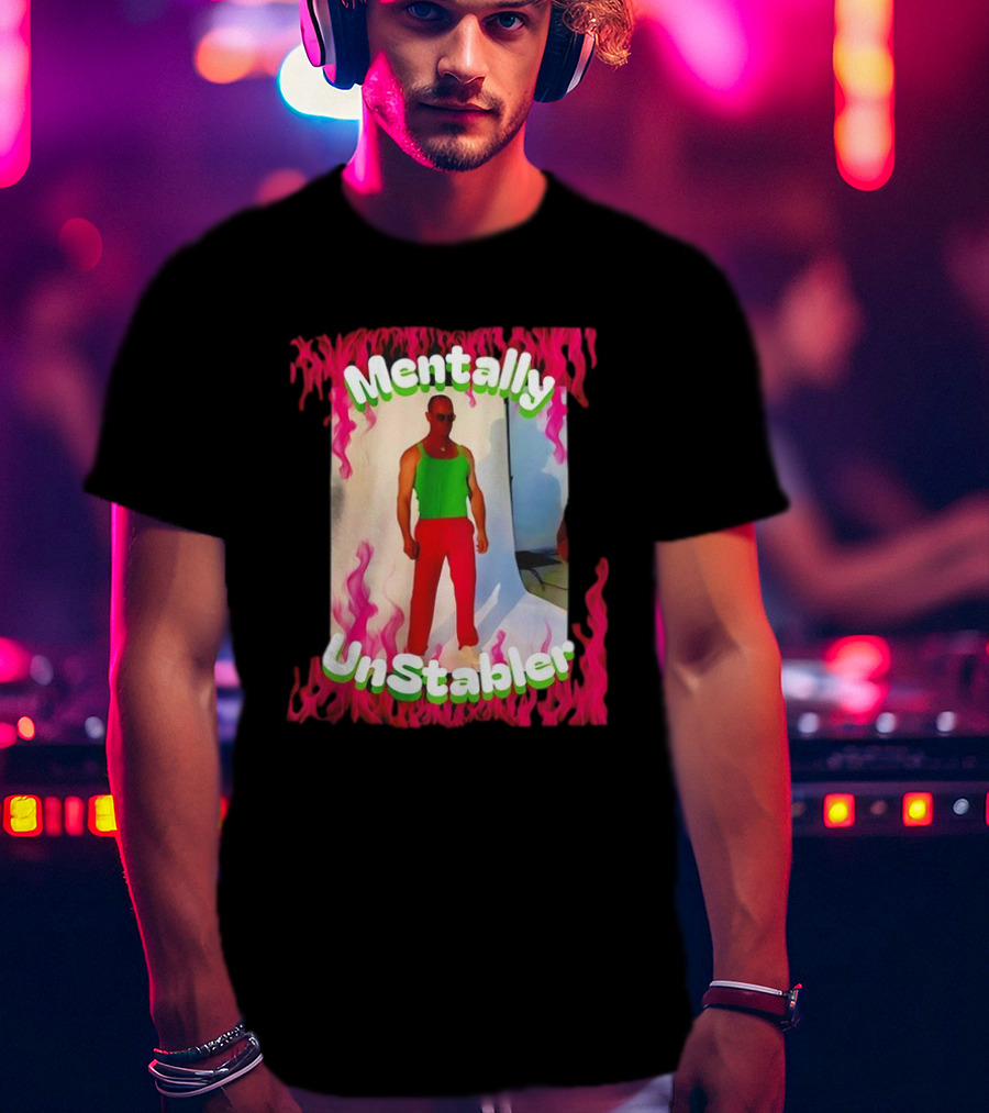 Mentally Unstabler Flaming Outfit Vibrant Red Pants T-Shirt