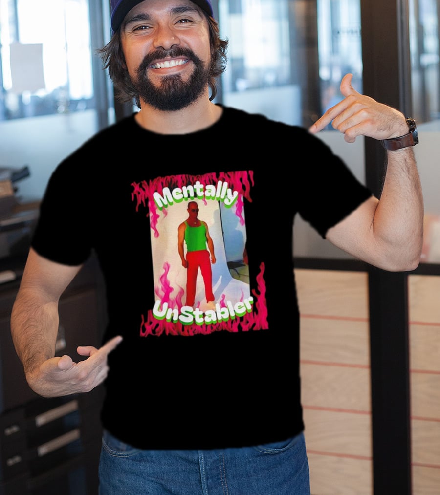Mentally Unstabler Flaming Outfit Vibrant Red Pants T-Shirt
