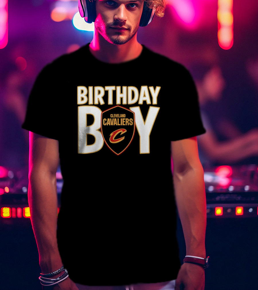Cleveland Cavaliers NBA Birthday Boy Shield With C Logo T-Shirt