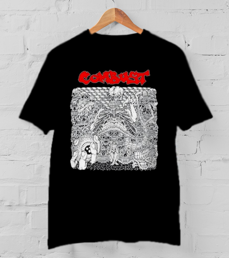 Combust Belly Of The Beast Intricate Black And White Triple B Records T-Shirt