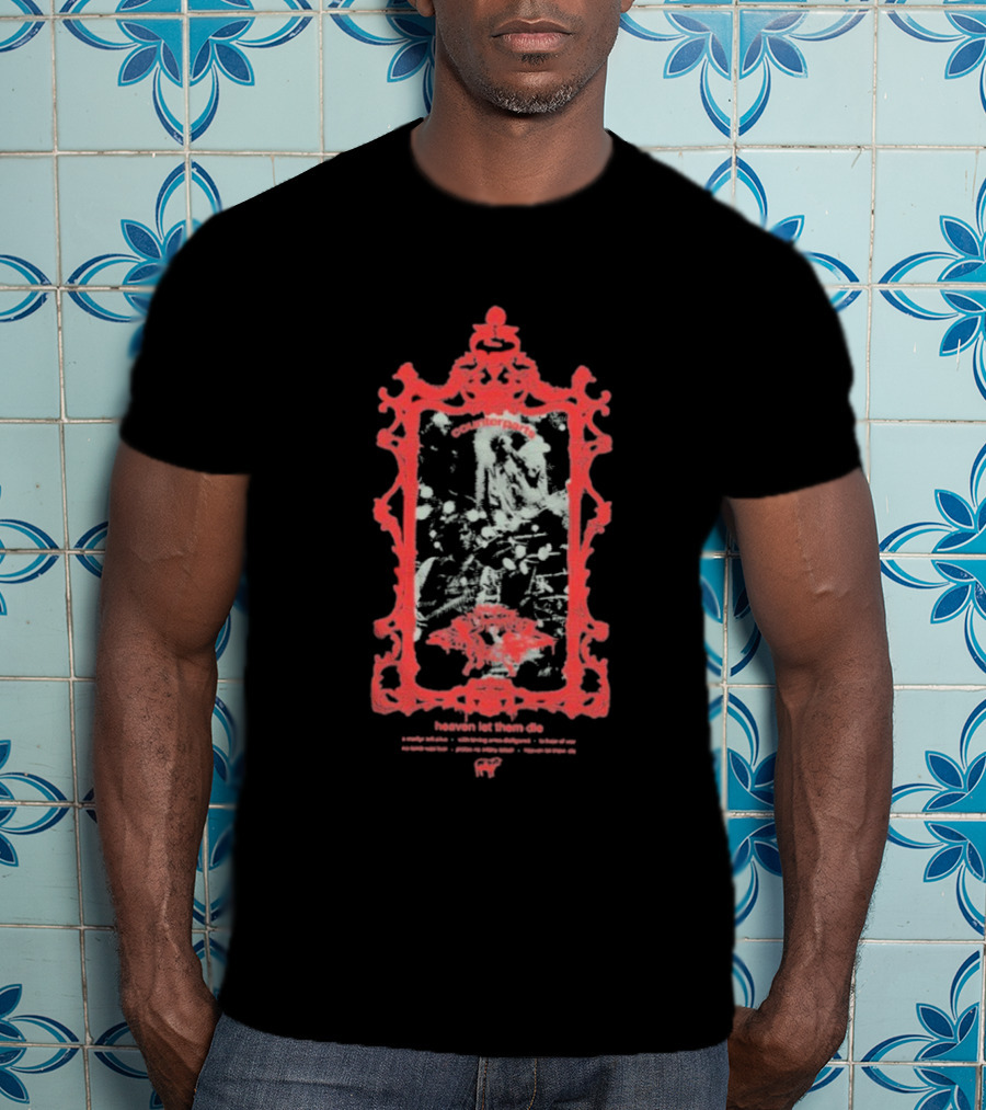 Counterparts Heaven Let Them Die Angel Faded Ornate Red Frame T-Shirt