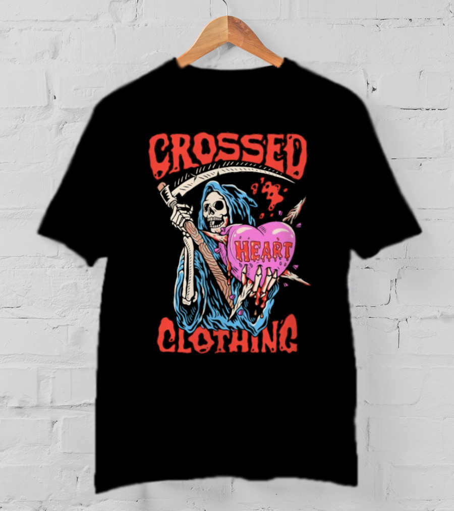 Crossed Heart Death Grim Reaper T-Shirt