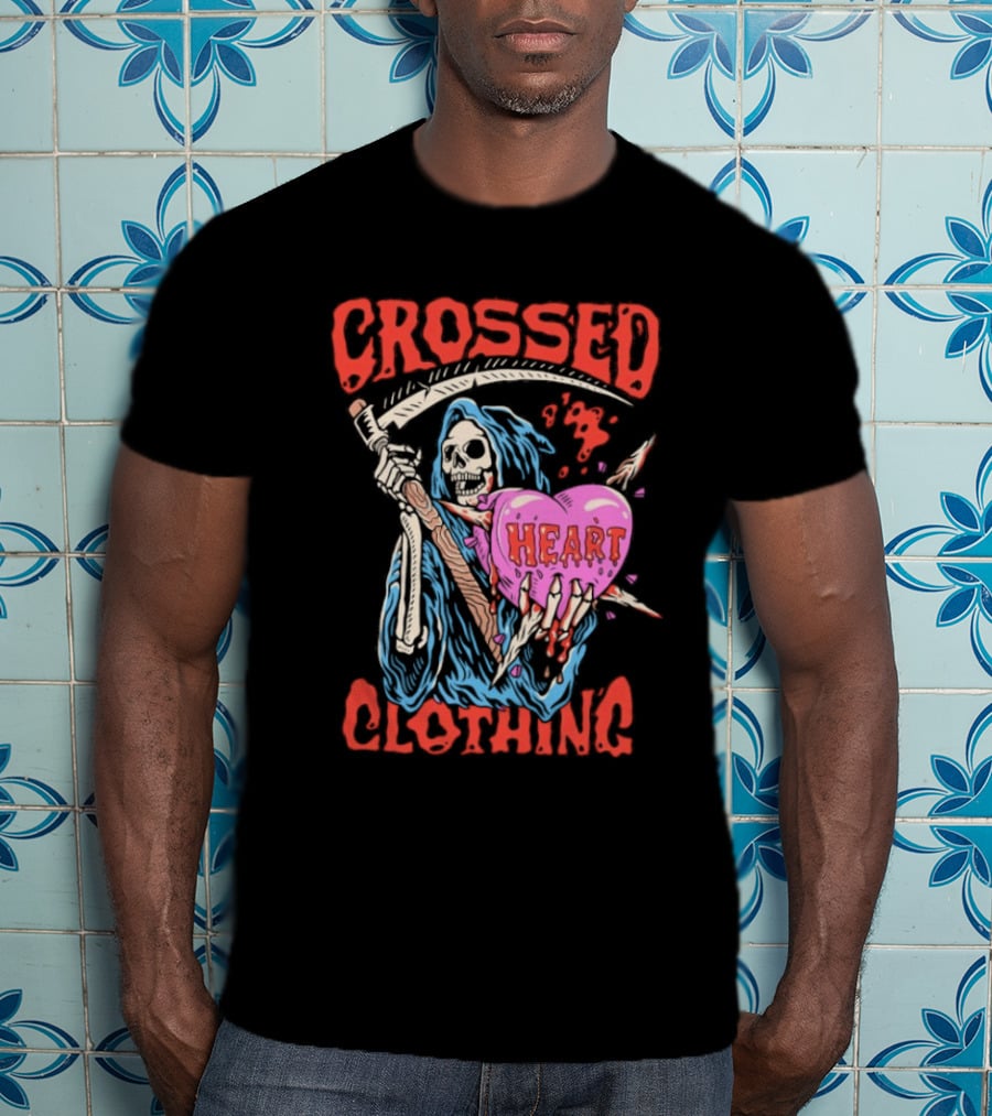 Crossed Heart Death Grim Reaper T-Shirt