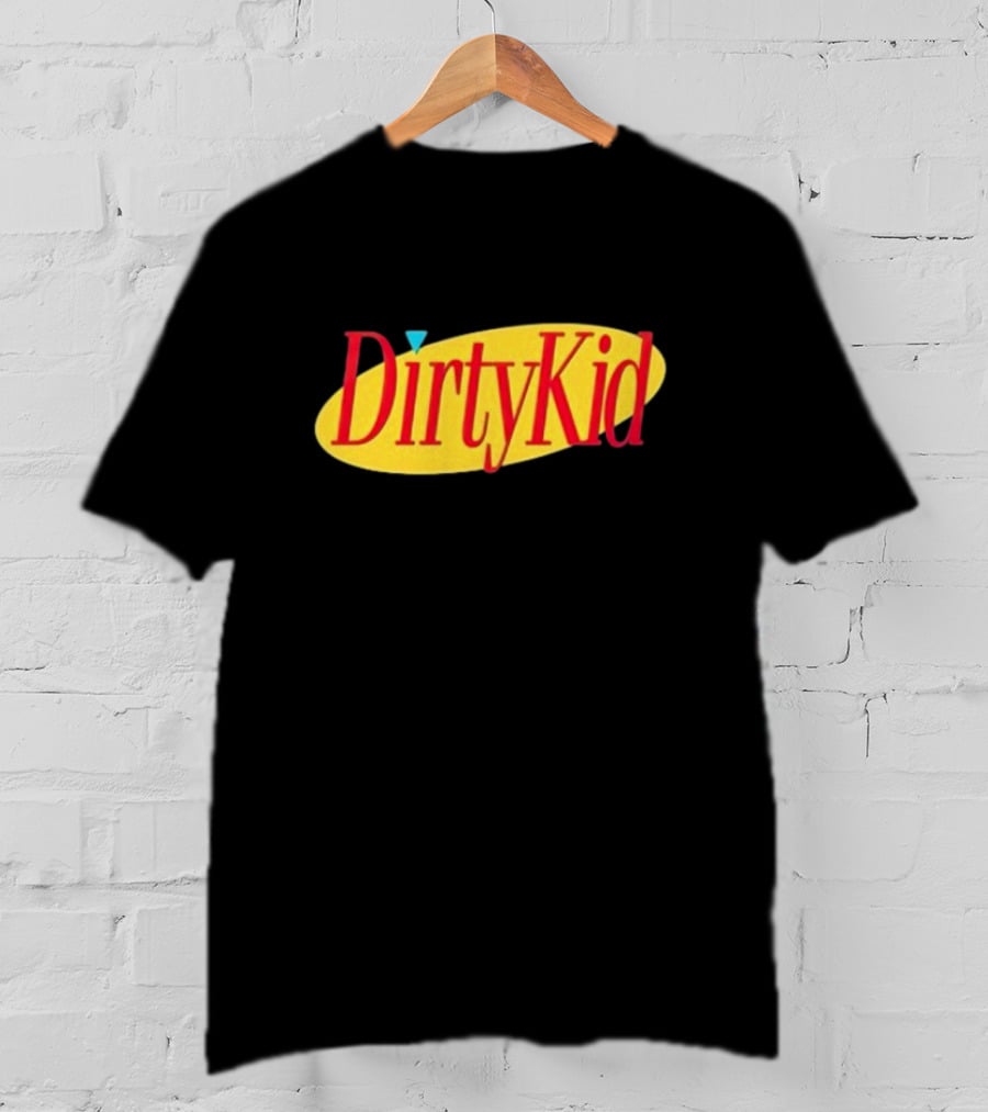Dirty Kid Oval Bold Red Yellow Oval Style T-Shirt