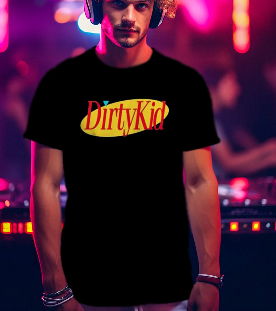 Dirty Kid Oval Bold Red Yellow Oval Style T-Shirt