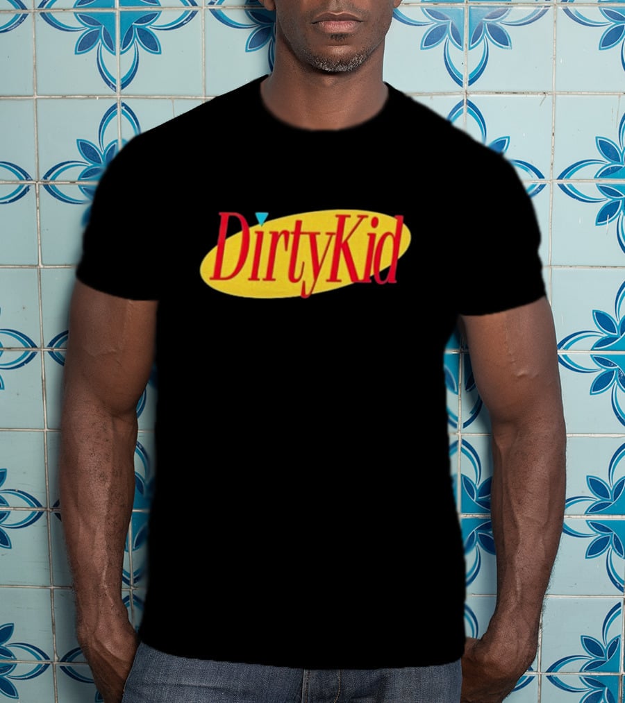 Dirty Kid Oval Bold Red Yellow Oval Style T-Shirt