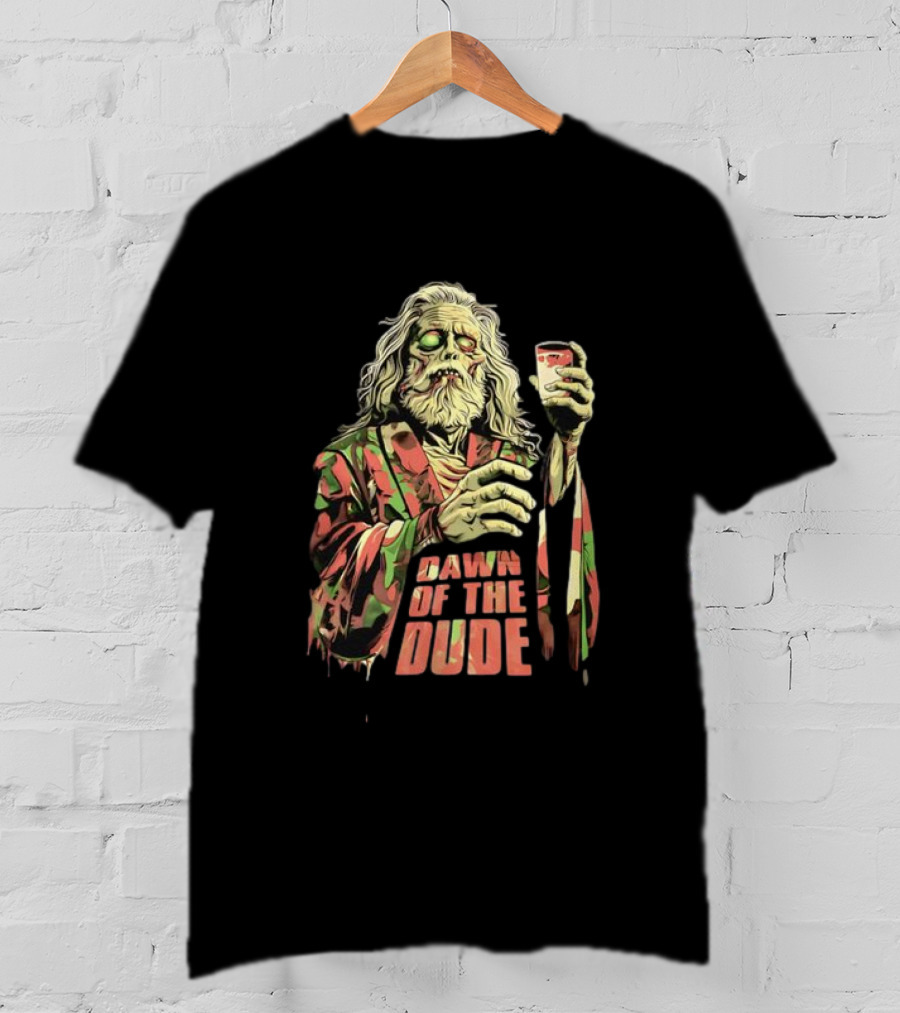 Zombie Dude Camo Robe Holding Drink Zombie Of The Dude T-Shirt