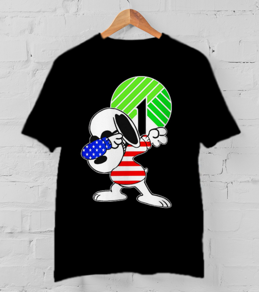 Dollar Tree Snoopy Dabbing American Flag Costume T-Shirt