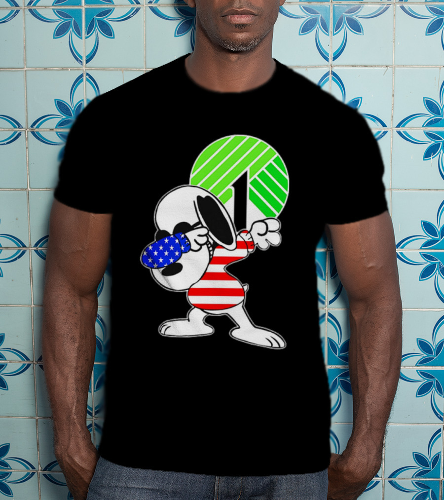 Dollar Tree Snoopy Dabbing American Flag Costume T-Shirt
