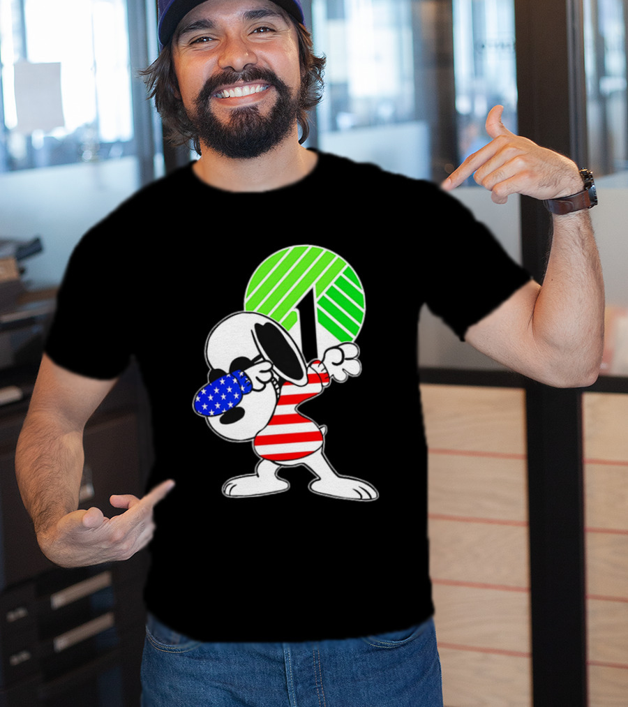 Dollar Tree Snoopy Dabbing American Flag Costume T-Shirt