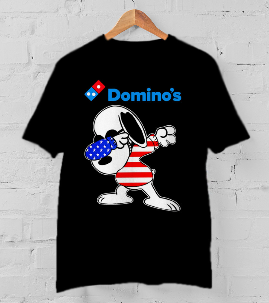 Domino’s Snoopy Dabbing American Flag Style T-Shirt