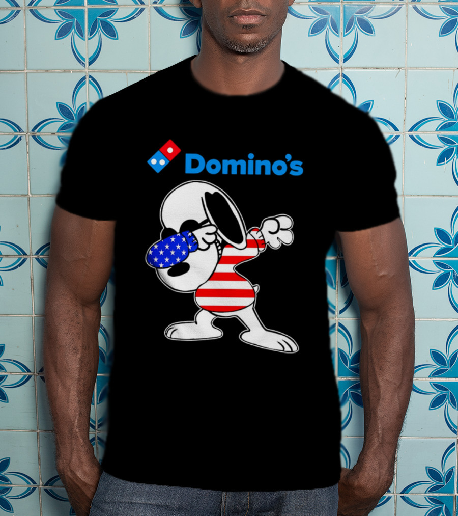 Domino’s Snoopy Dabbing American Flag Style T-Shirt