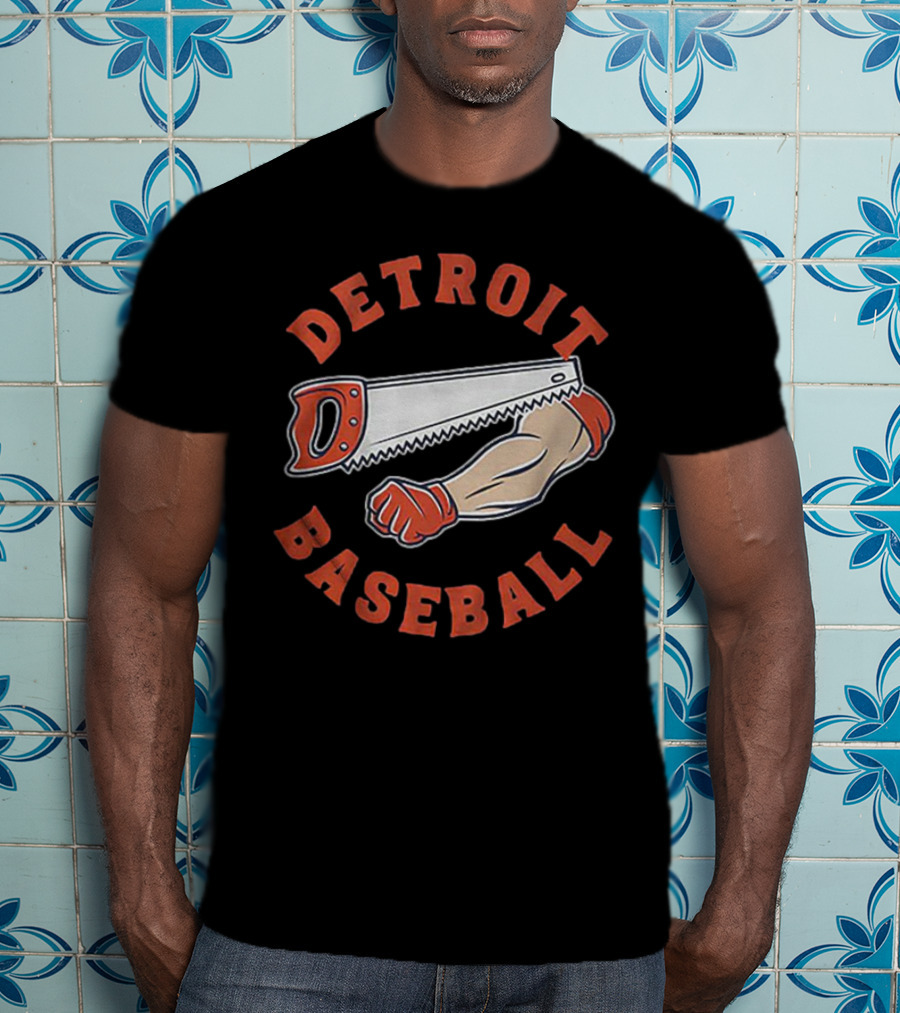 Detroit Baseball Saw Arm Graphic T-Shirt