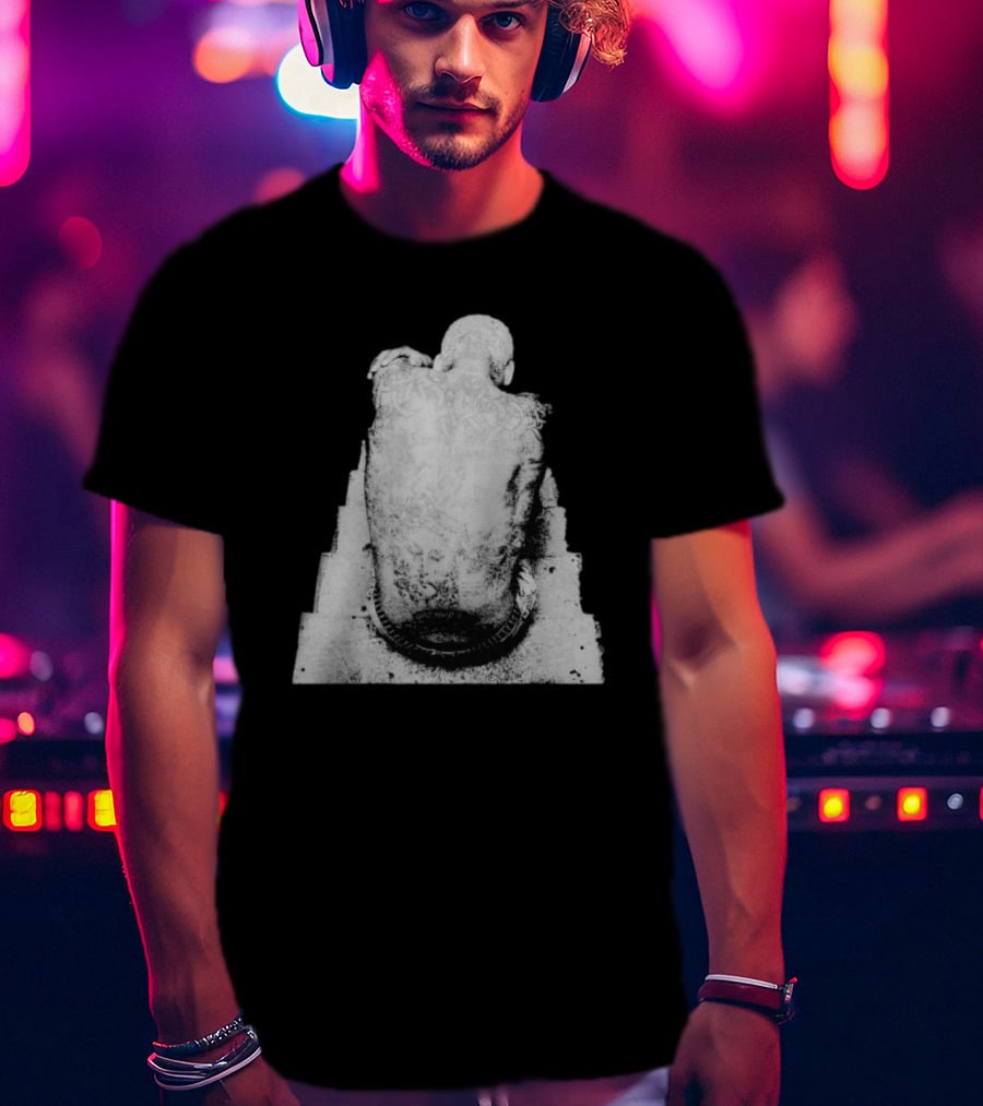 "Ekkstacy Tattooed Figure Sitting On Staircase Design" T-Shirt