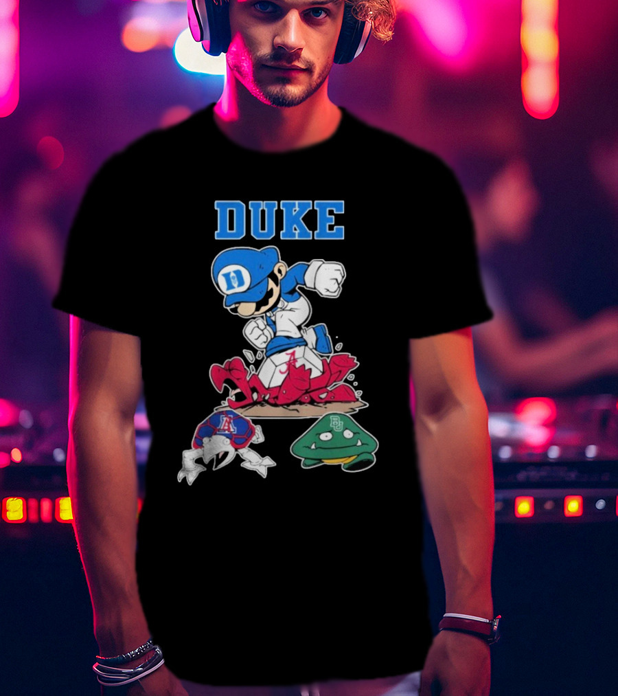 Duke Blue Devils Super Mario Crushing Arizona Wildcats Baylor T-Shirt