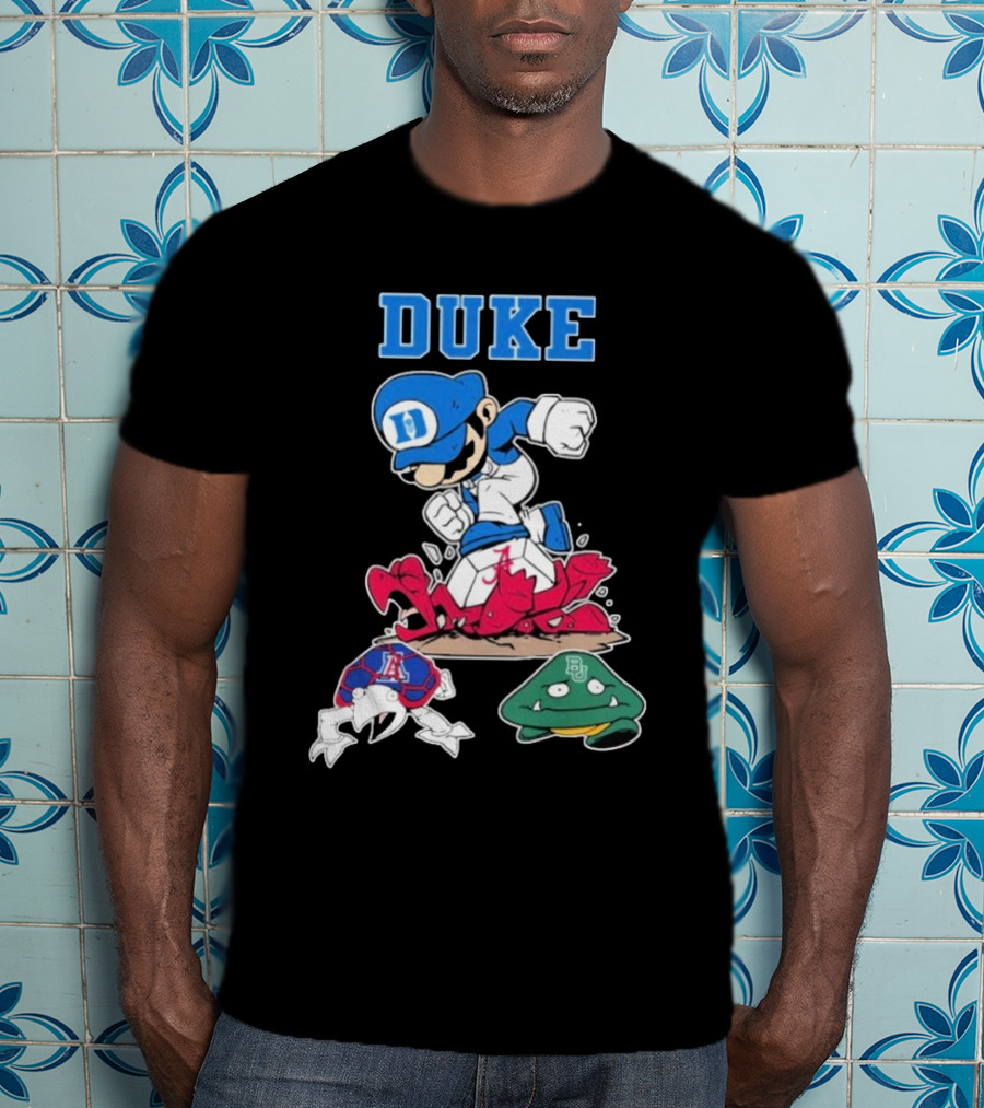 Duke Blue Devils Super Mario Crushing Arizona Wildcats Baylor T-Shirt