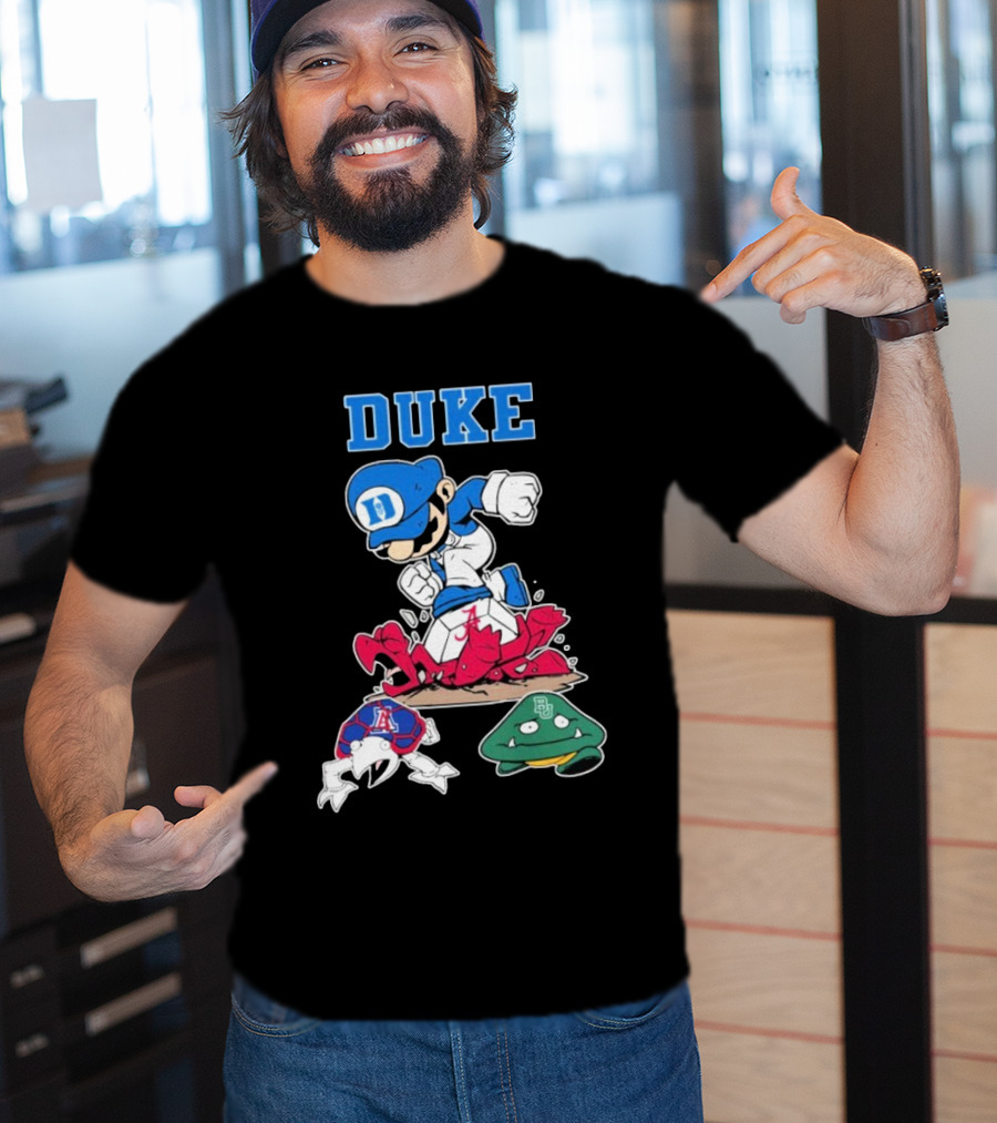 Duke Blue Devils Super Mario Crushing Arizona Wildcats Baylor T-Shirt