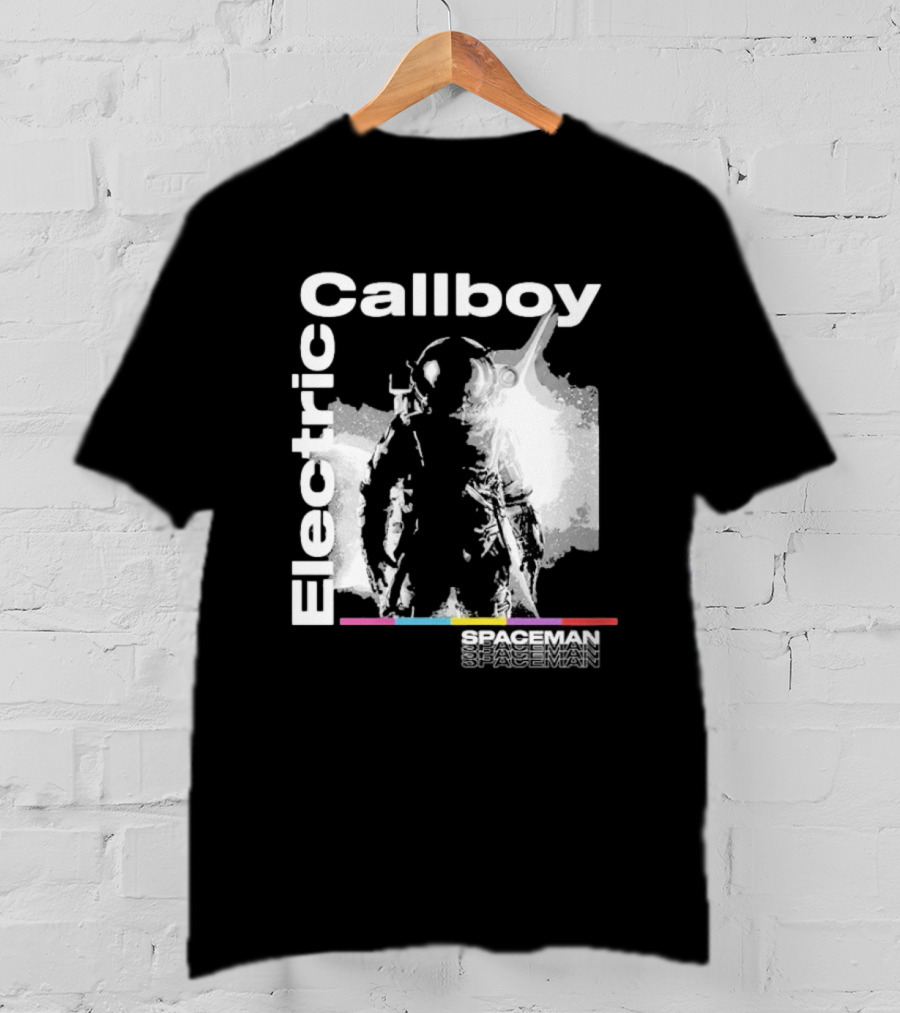 Electric Callboy Spaceman Cover Rainbow Text Starman Silhouette T-Shirt