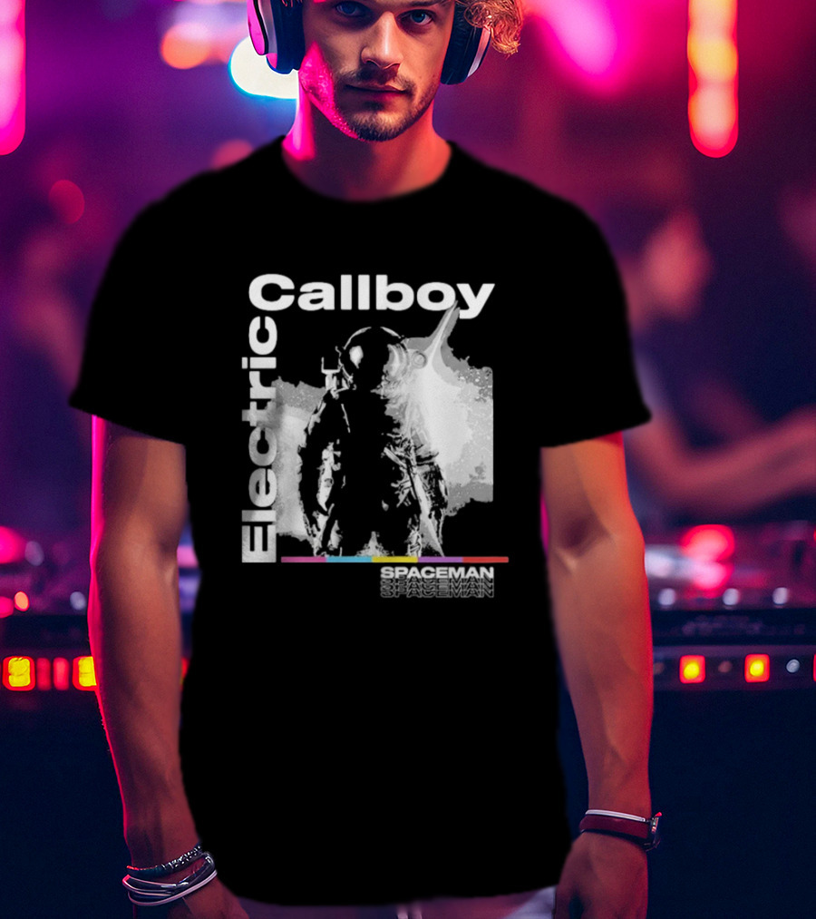 Electric Callboy Spaceman Cover Rainbow Text Starman Silhouette T-Shirt