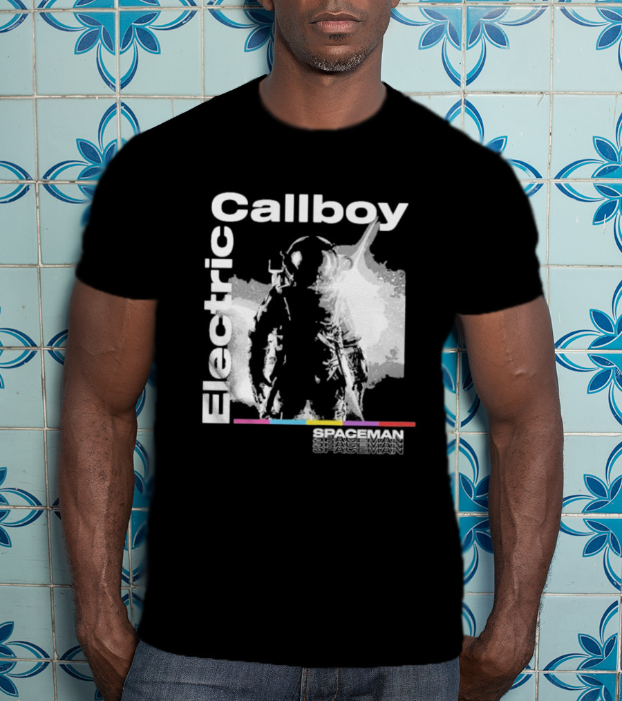 Electric Callboy Spaceman Cover Rainbow Text Starman Silhouette T-Shirt