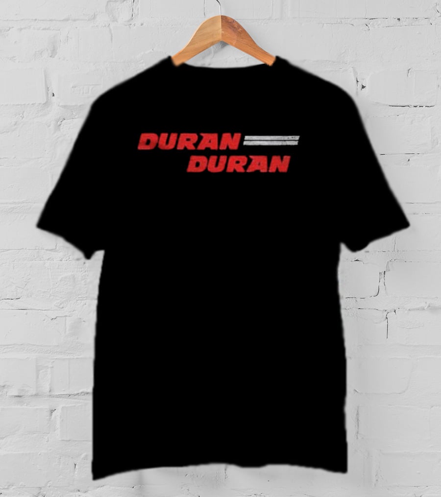 Duran Duran Classic Red Text On Textured Background T-Shirt