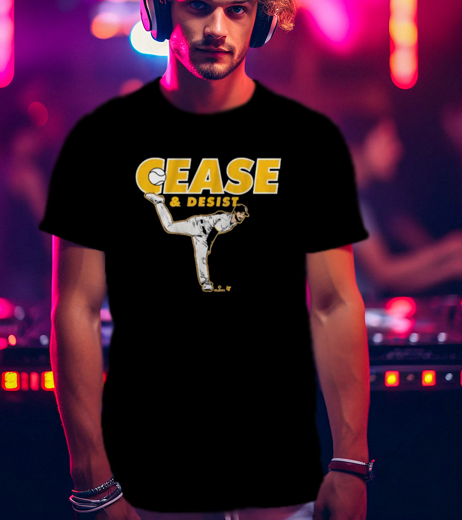 Cease And Desist Baseball Player Pitching Action T-Shirt