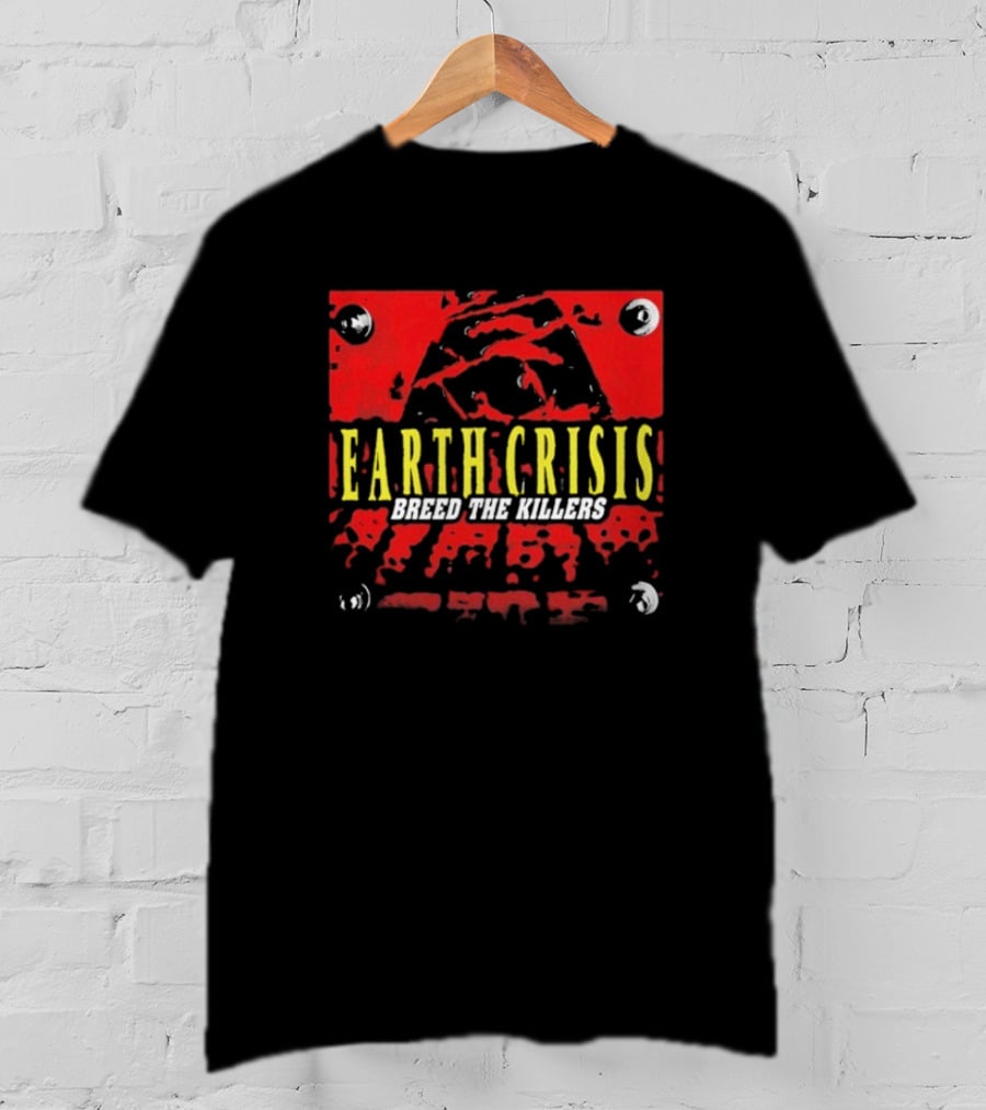 Earth Crisis Breed The Killers Yellow Text Red Background T-Shirt