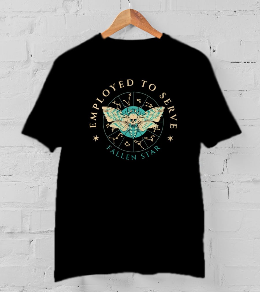 Employed To Serve Fallen Star Moth Astrology Circle T-Shirt