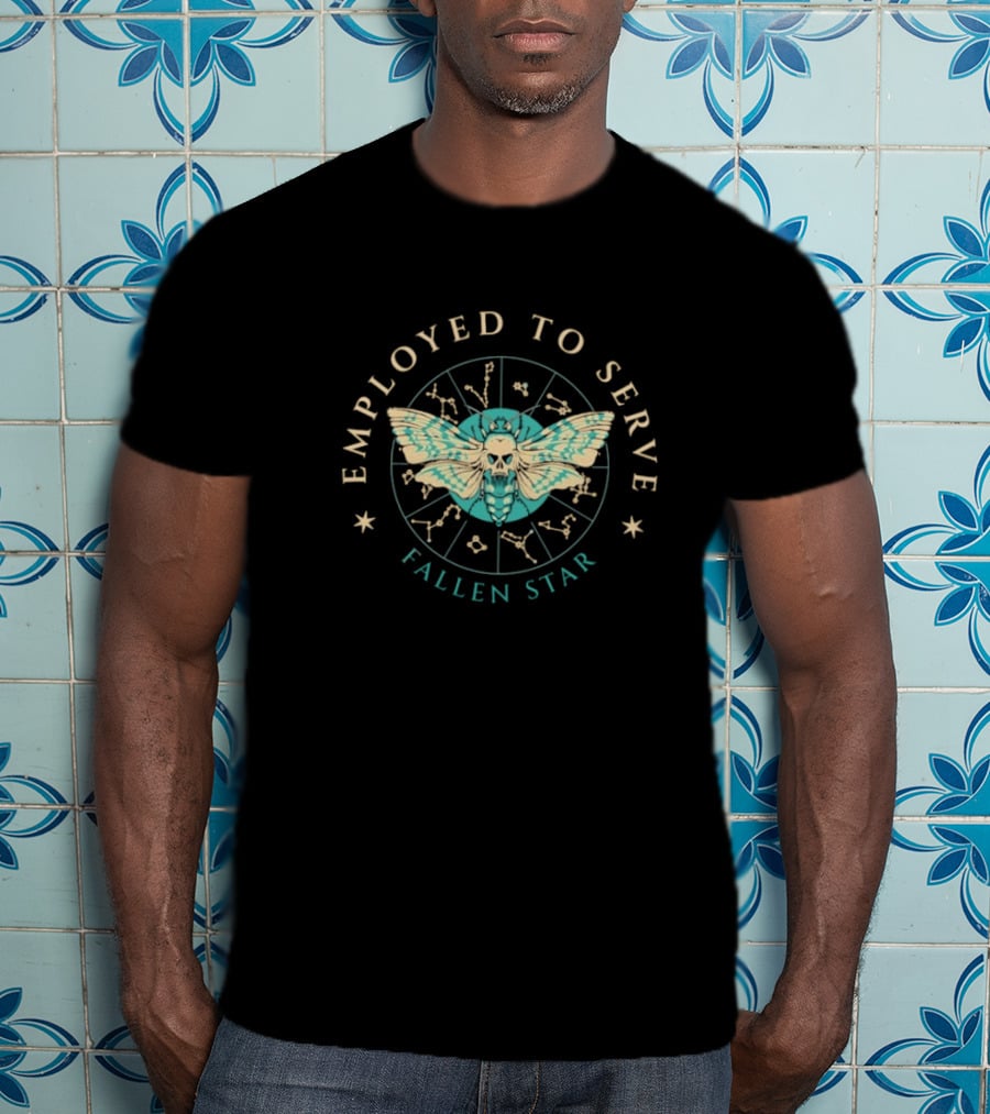 Employed To Serve Fallen Star Moth Astrology Circle T-Shirt