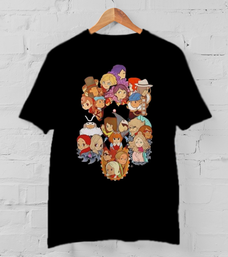 Professor Layton Every Puzzle Has An Answer With Iconic Character Collage T-Shirt