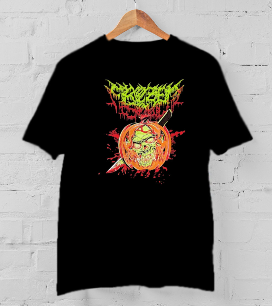 Frozen Soul Pumpkin Skull Knife Horror Graphic T-Shirt