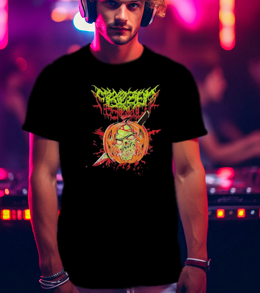 Frozen Soul Pumpkin Skull Knife Horror Graphic T-Shirt
