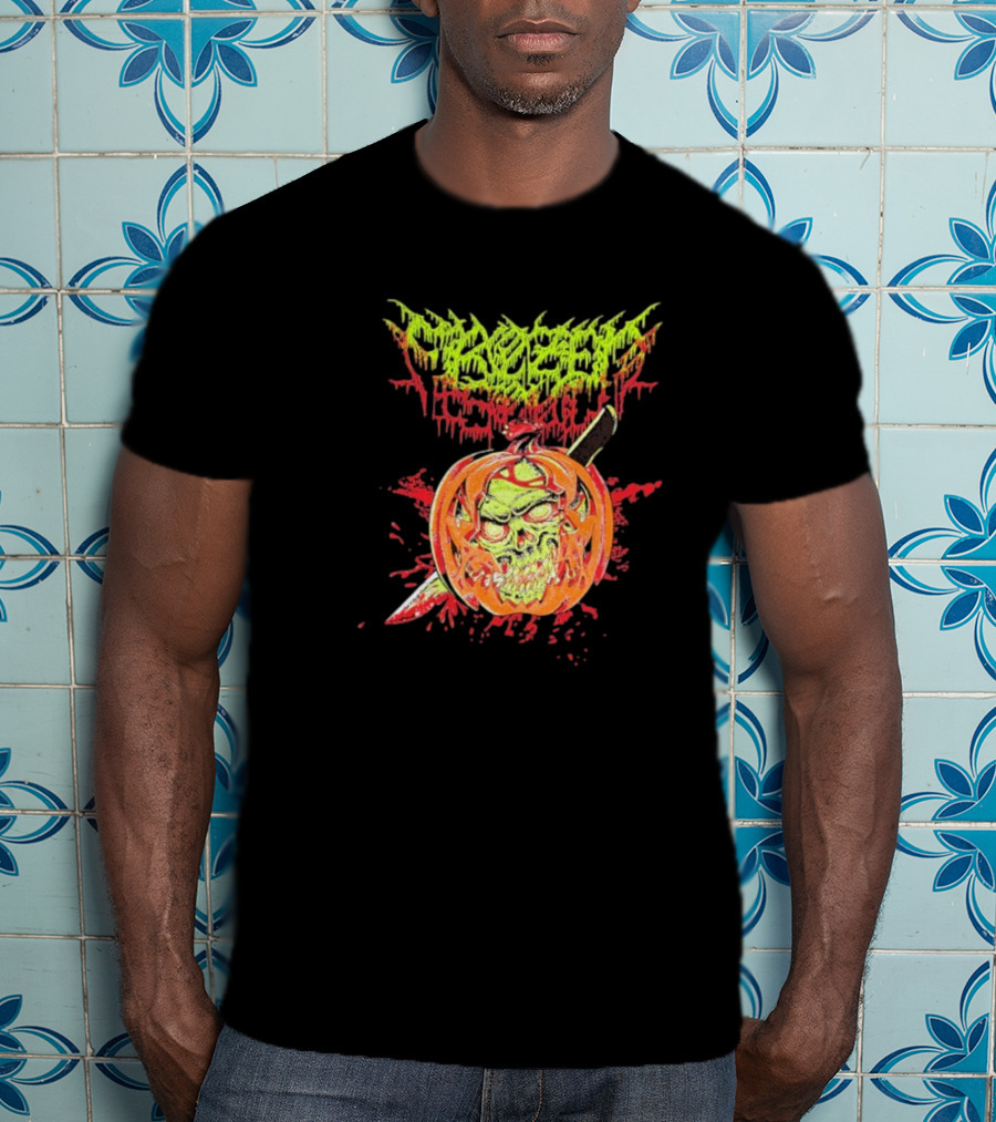 Frozen Soul Pumpkin Skull Knife Horror Graphic T-Shirt