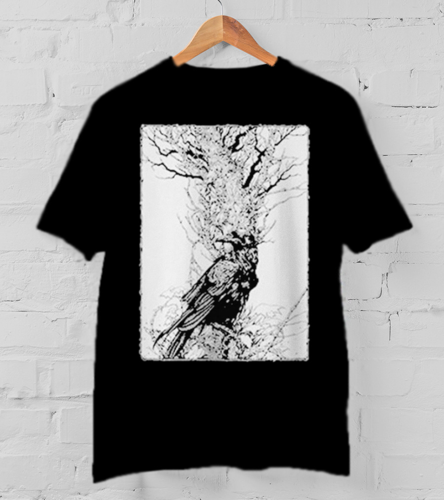 Fajar Allanda Raven Crow Art By Fajar Aeon Tree Illustration T-Shirt