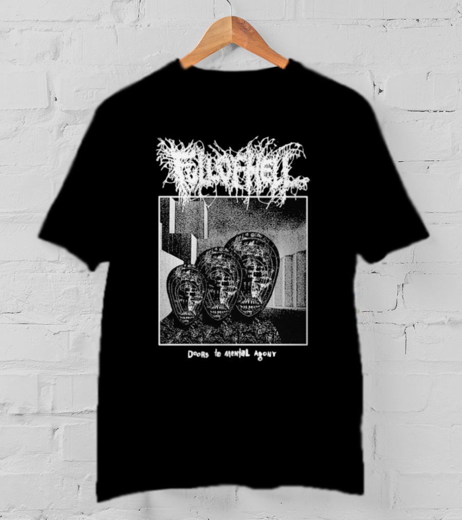 Full Of Hell Doors To Mental Agony Masked Faces Graphic T-Shirt