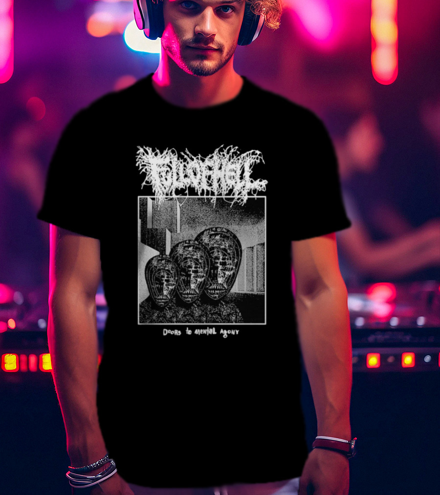 Full Of Hell Doors To Mental Agony Masked Faces Graphic T-Shirt
