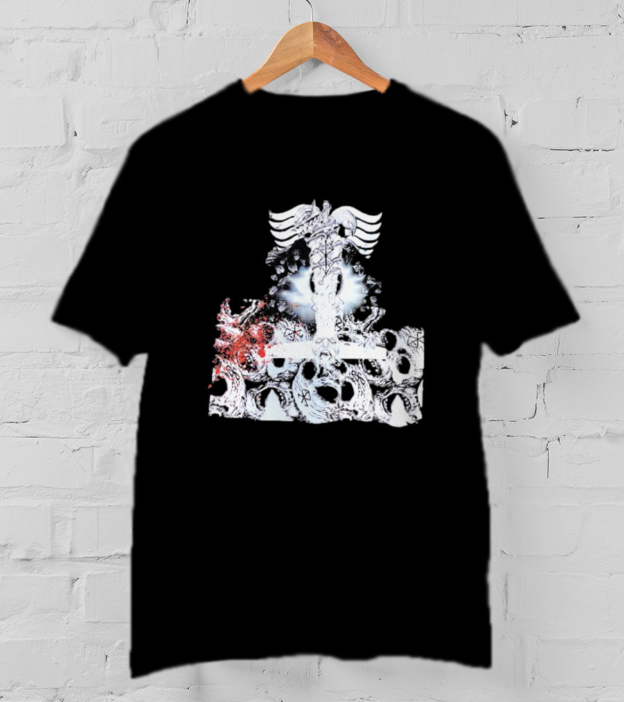Ghost Supply Rare Rivalry Nordic Inspired Winged Cross And Serpent Motif T-Shirt