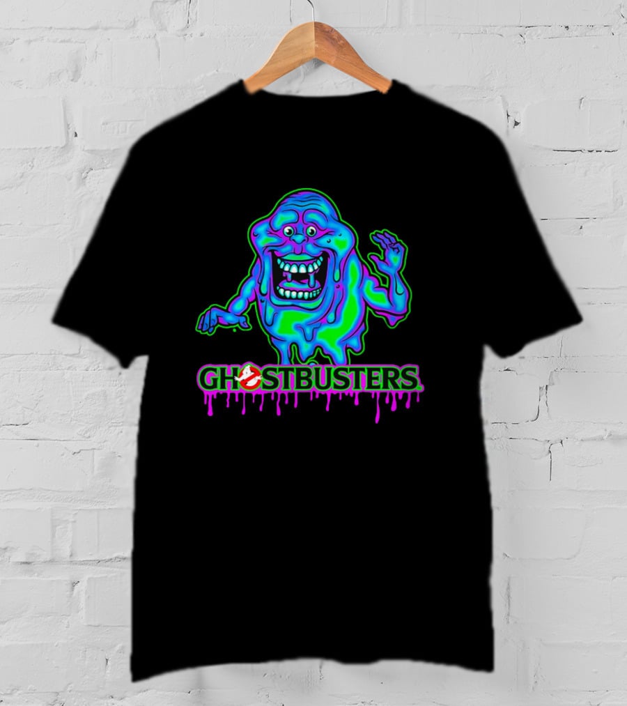 Ghostbusters Slimer Neon Little Spud Cartoon Ooze Glow T-Shirt