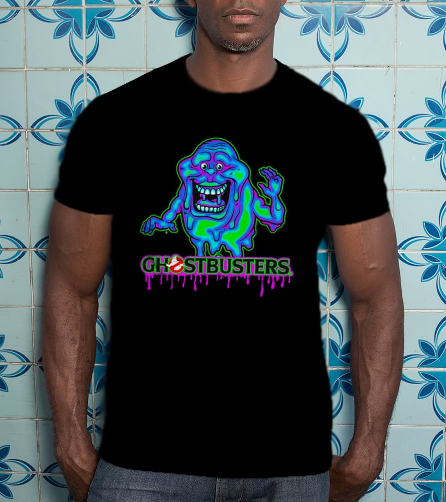Ghostbusters Slimer Neon Little Spud Cartoon Ooze Glow T-Shirt