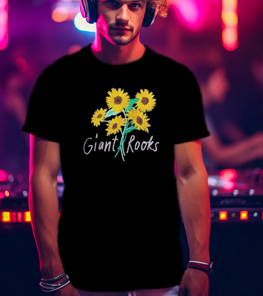 Giant Rooks Sunflower Bouquet Pink Skies T-Shirt