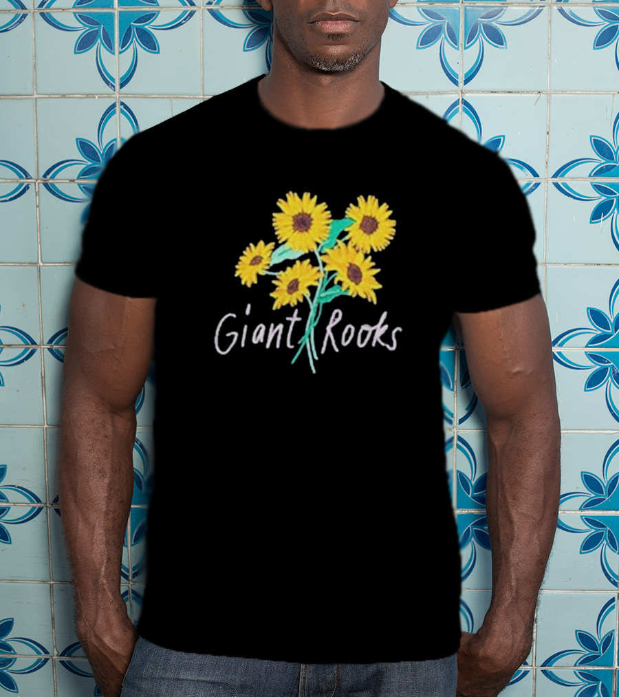 Giant Rooks Sunflower Bouquet Pink Skies T-Shirt