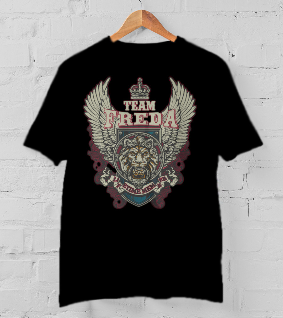 TEAM FREDA Lifetime Member Lion Crest Winged Emblem T-Shirt