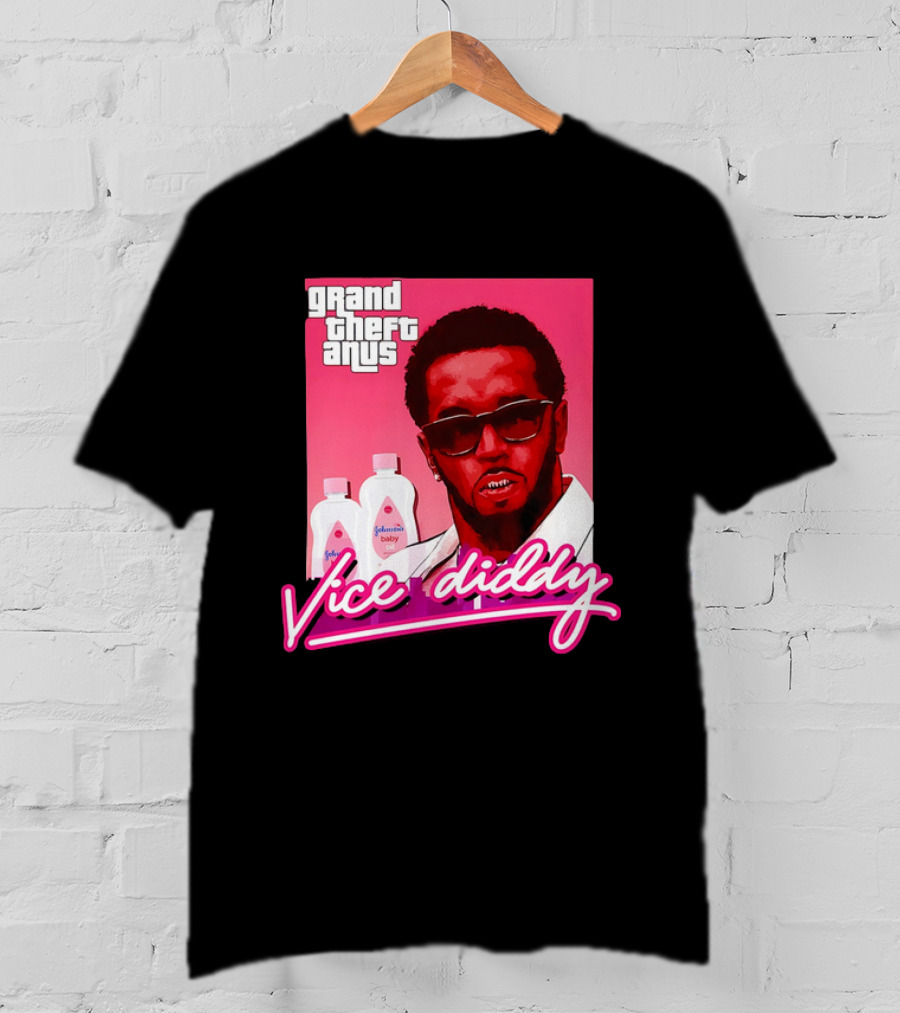 Grand Theft Anus Vice Diddy Johnson's Baby Oil Parody T-Shirt